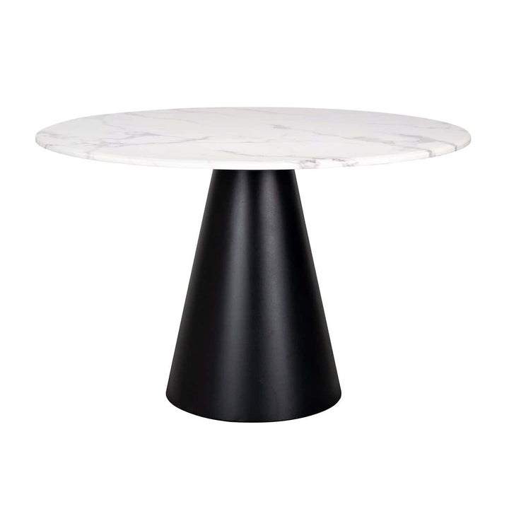 Richmond Interiors Degas White Marble Round Dining Table
