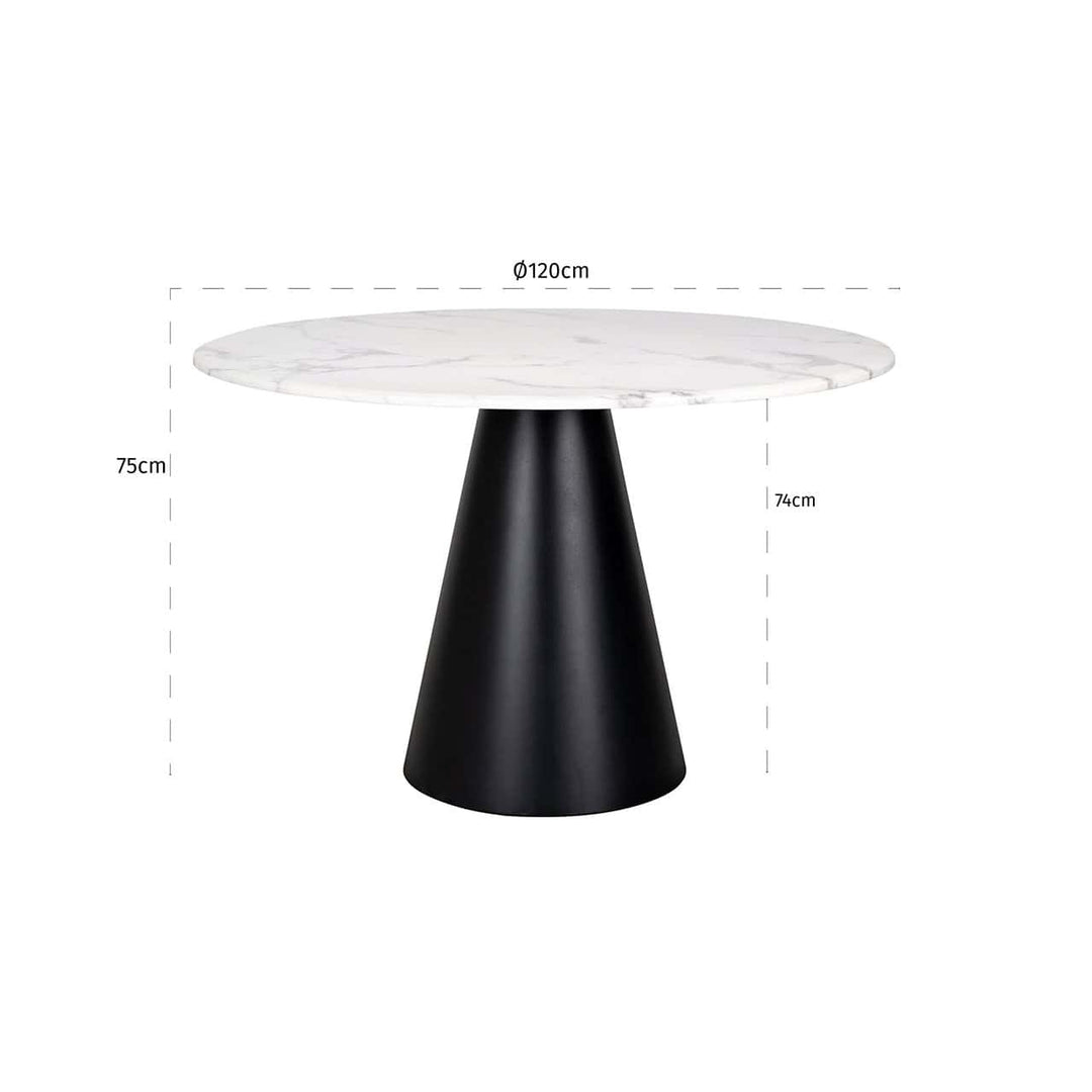 Richmond Interiors Degas White Marble Round Dining Table