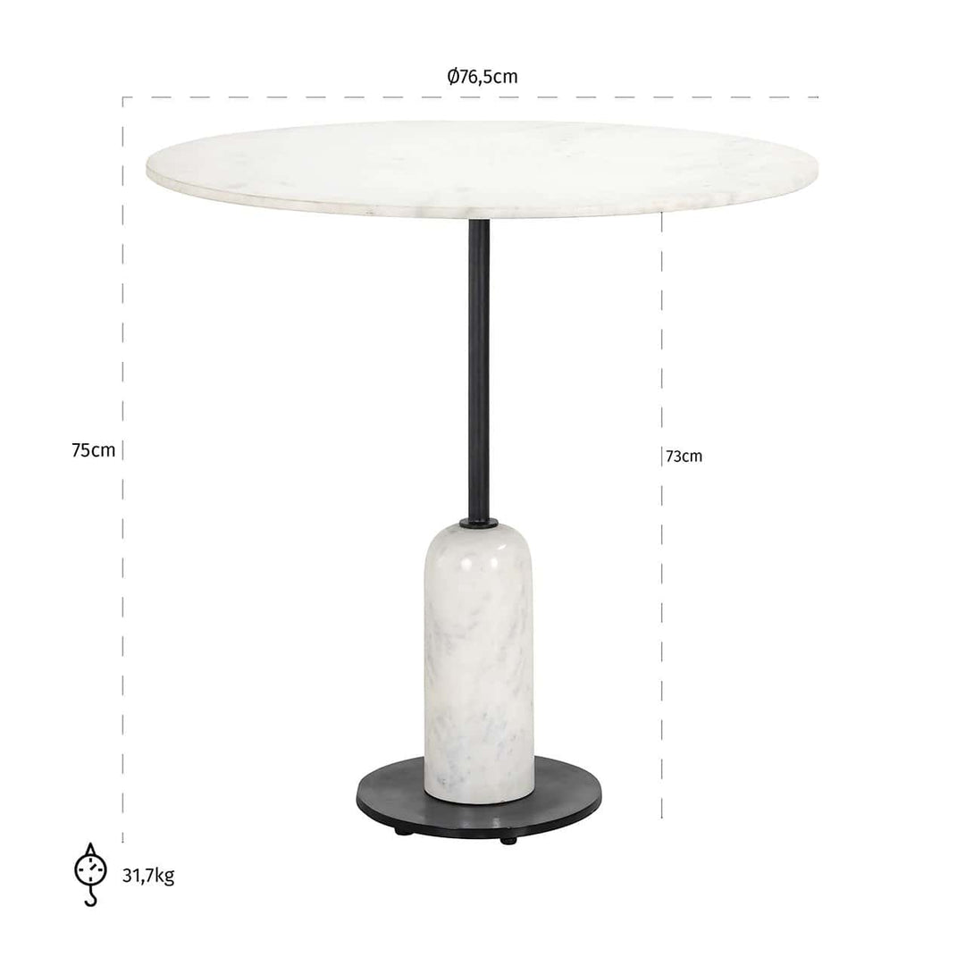 Richmond Interiors Jagger White Marble Round Dining Table