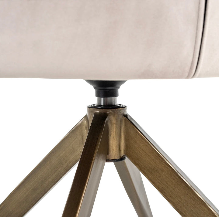 Richmond Interiors Aline Swivel Chair in Khaki Velvet