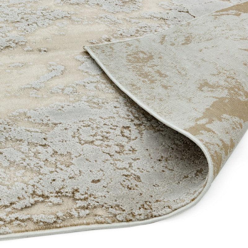 Aurora Strata AU16 Marble Runner Rugs in Metallic Beige Bronze and Grey-Esme Furnishings
