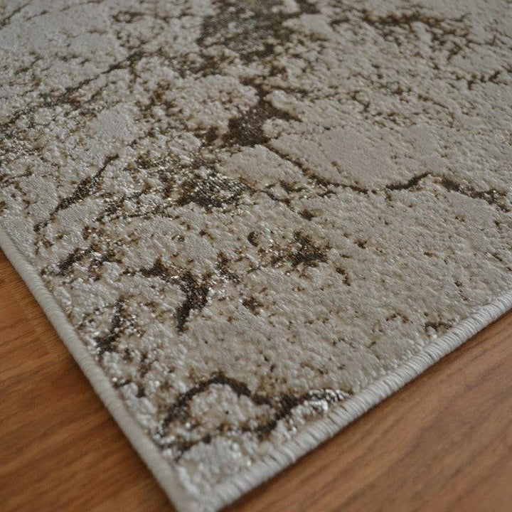 Aurora Strata AU16 Marble Runner Rugs in Metallic Beige Bronze and Grey-Esme Furnishings