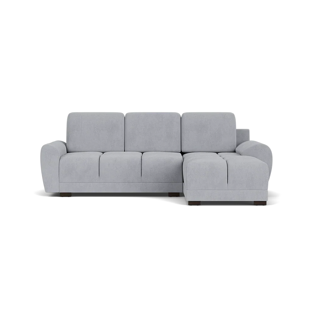 Zara Grey Plush Velvet Universal Corner Sofabed with Storage