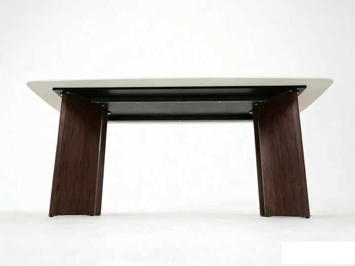 Almira 180cm Walnut & Travertine Ceramic Marble Dining Table