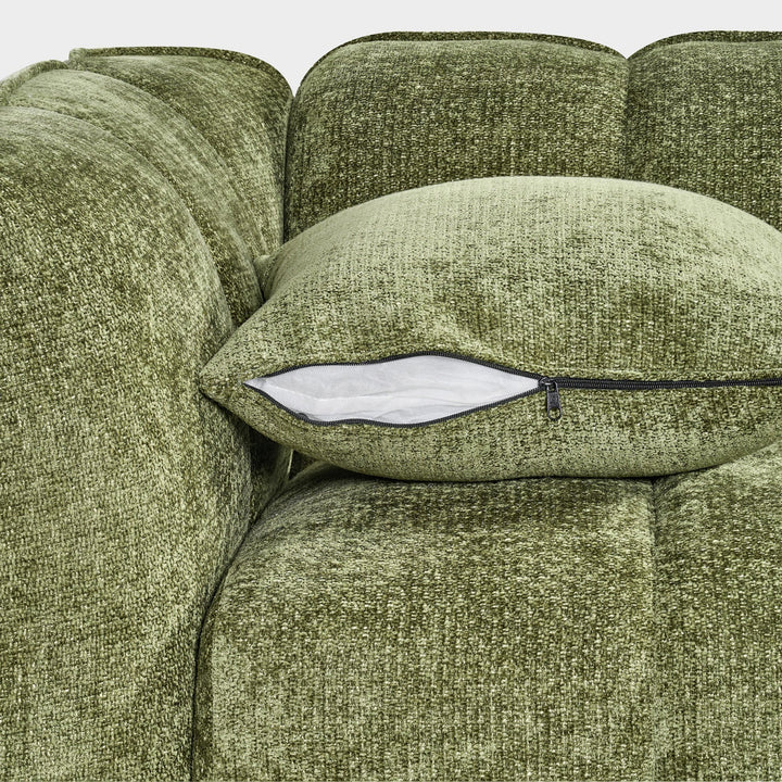 Venice Bubble Boucle Olive Green Fabric 3 Seater Sofa