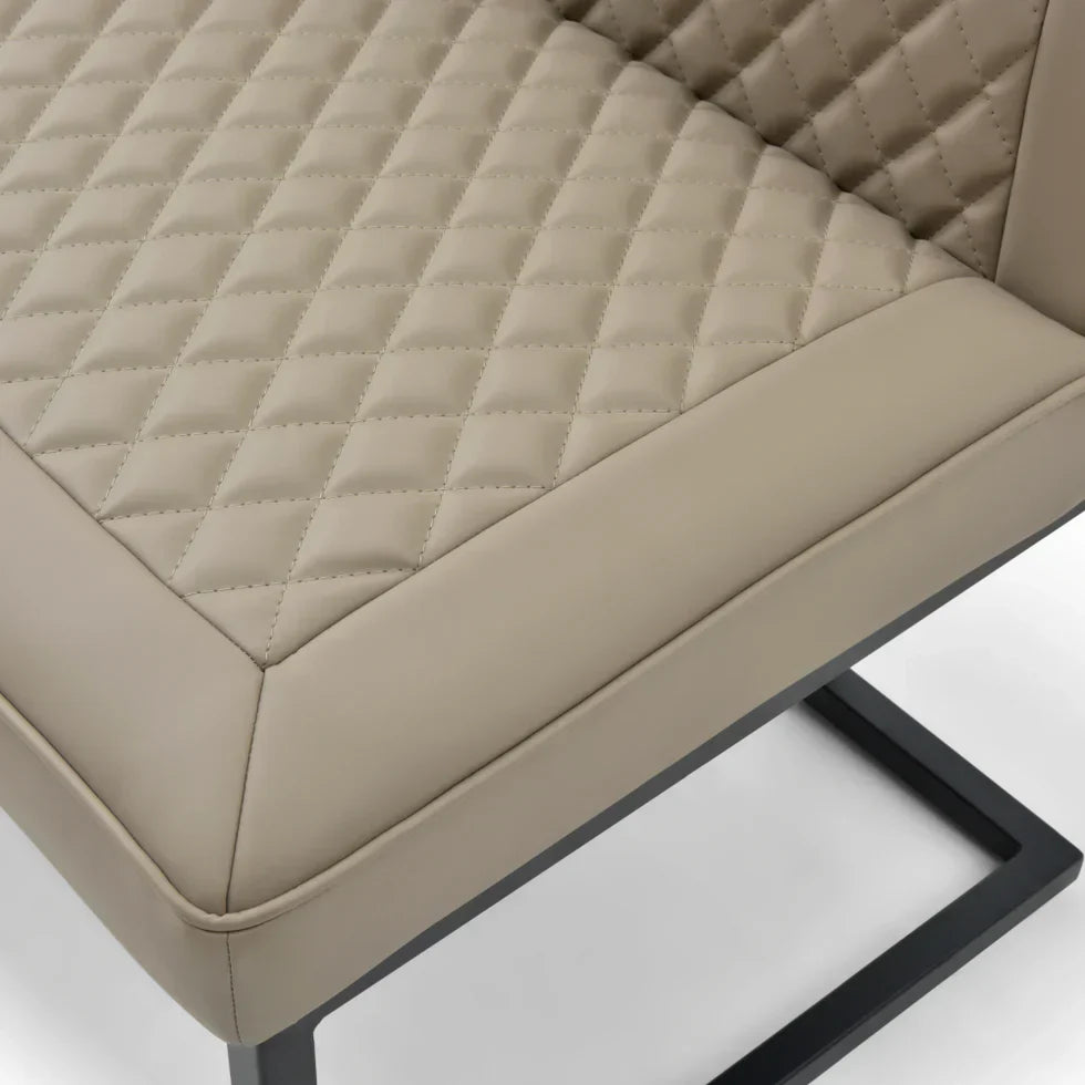 Nova Corner Leather Sand Taupe Bench Set - Right Hand Facing
