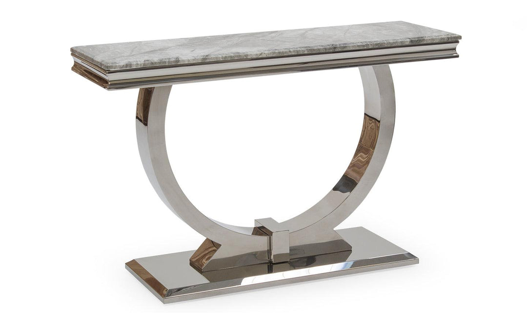 Arianna 120cm Grey Marble Console Table-Esme Furnishings