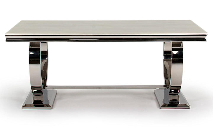 Arianna 200cm Cream Marble Dining Table-Esme Furnishings
