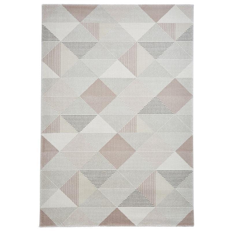 Aurora 53514 Geometric Soft Rugs in Grey Rose-Esme Furnishings