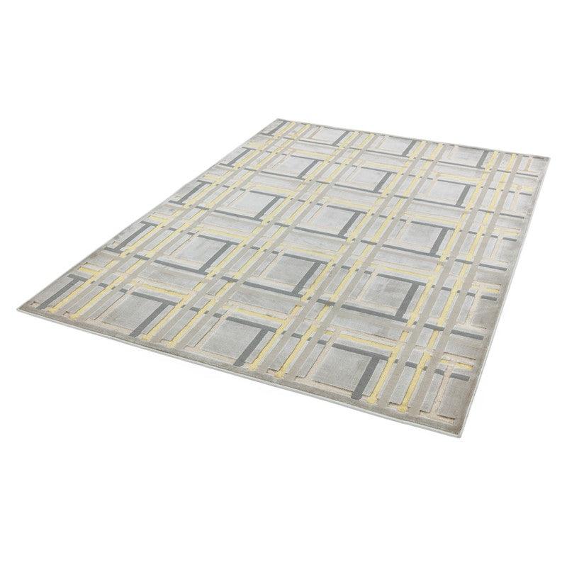 Aurora Elexus AU15 Geometric Rugs in Metallic Gold Bronze and Grey-Esme Furnishings