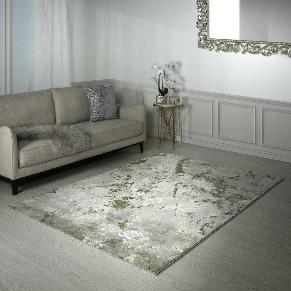 Aurora Galaxy AU04 Marble Rugs in Metallic Beige-Esme Furnishings