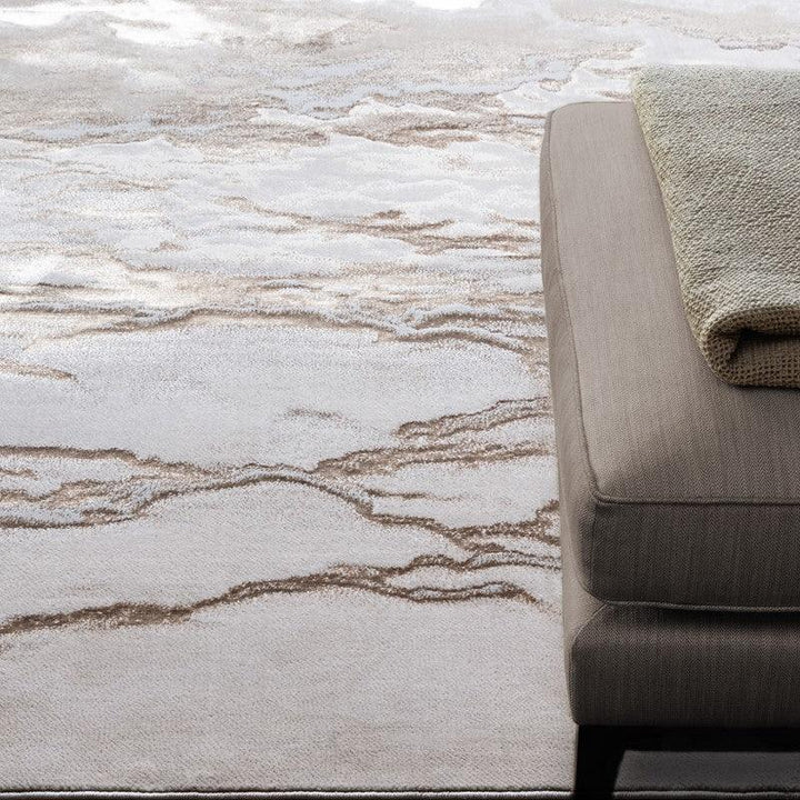 Aurora Linea AU17 Marble Rugs in Metallic Beige Bronze-Esme Furnishings