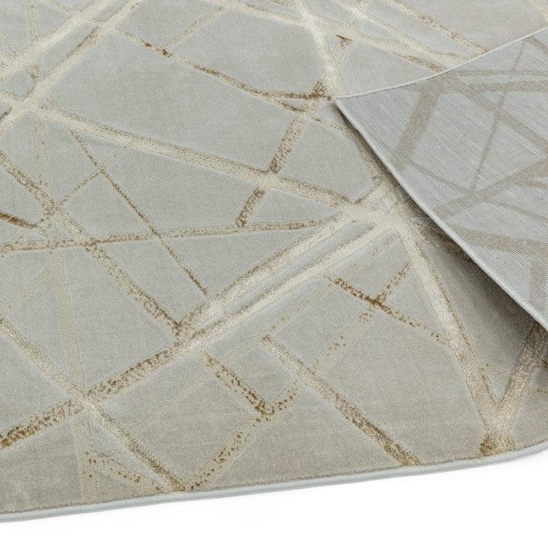 Aurora Mica AU13 Geometric Rugs in Metallic Beige Gold-Esme Furnishings