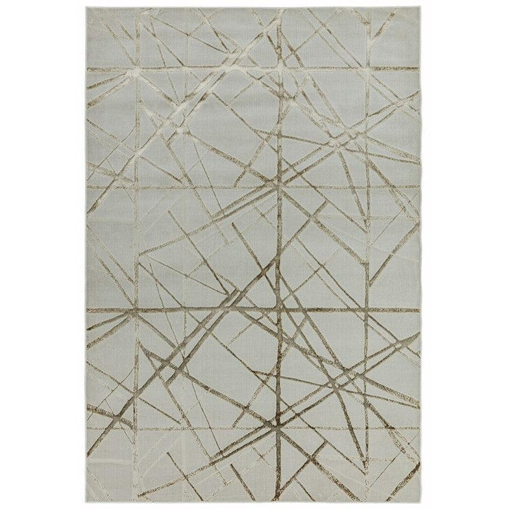 Aurora Mica AU13 Geometric Rugs in Metallic Beige Gold-Esme Furnishings