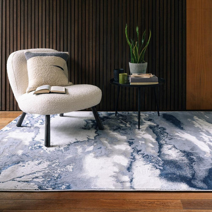 Aurora Storm AU20 Marble Rugs in Blue-Esme Furnishings