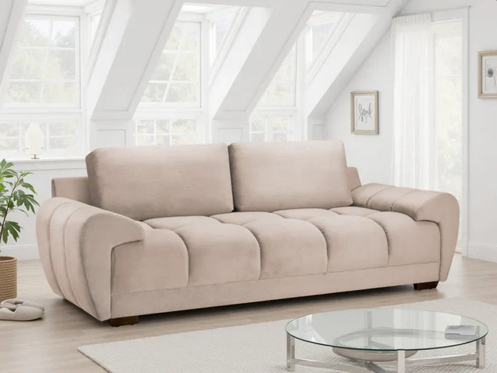 Zara Bubble Mocha Plush Velvet 3 Seater Sofa