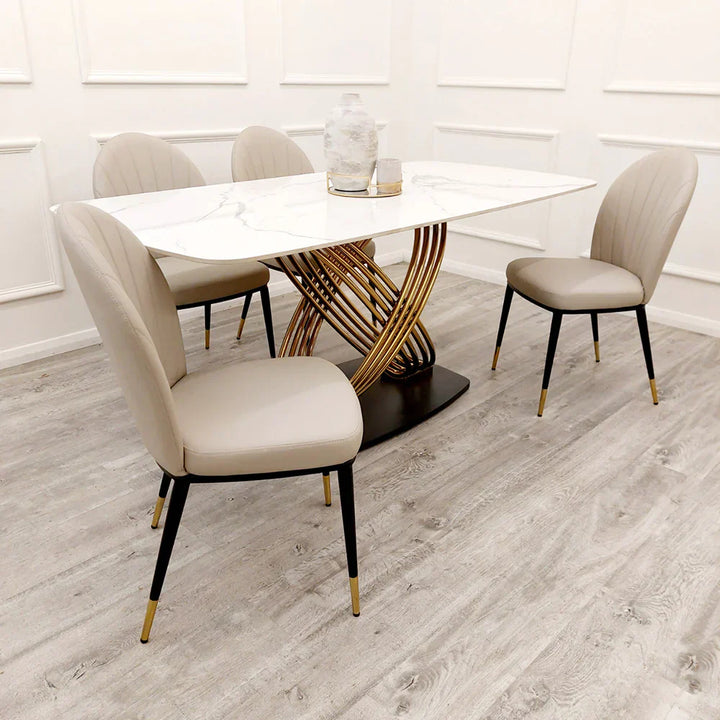 Etta Beige PU Leather Dining Chair
