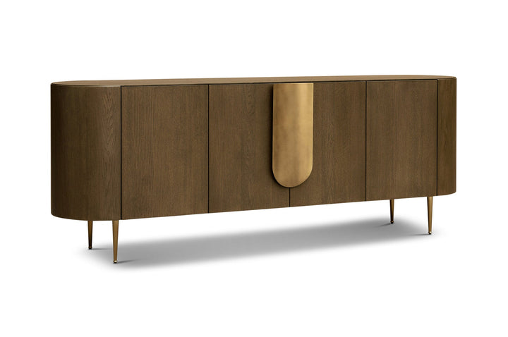 Berkeley Designs Napa 4 Door Sideboard Caramel Oak & Bronze