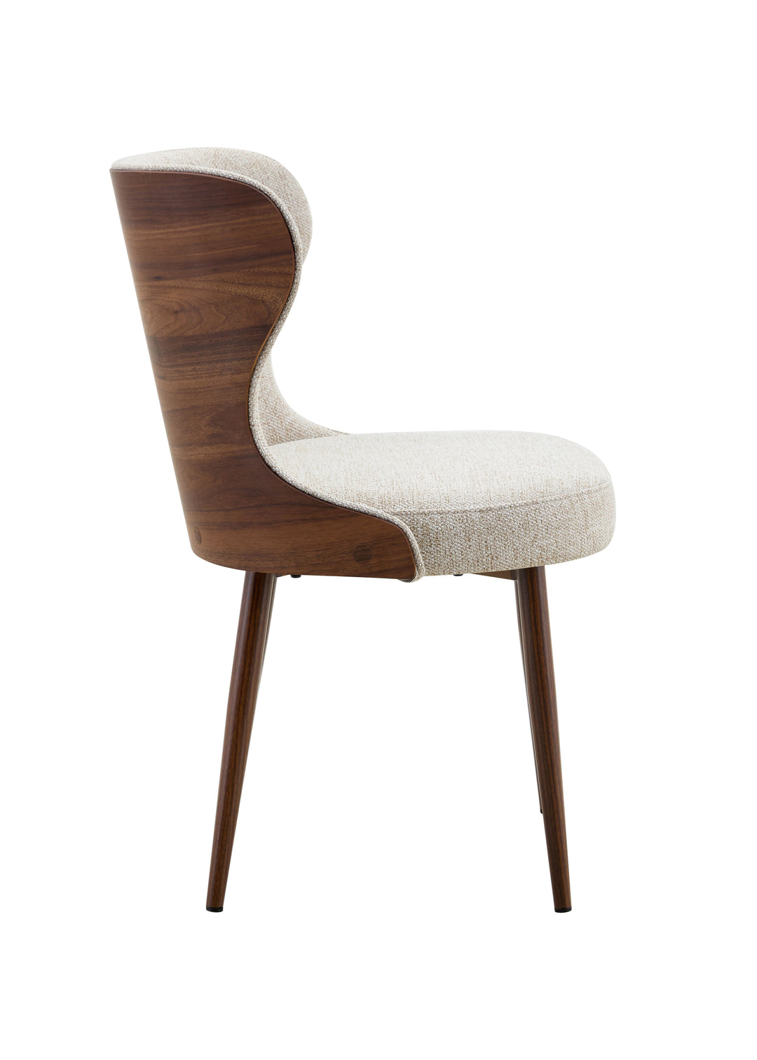 Bella Walnut Wood & Light Taupe Fabric Dining Chair