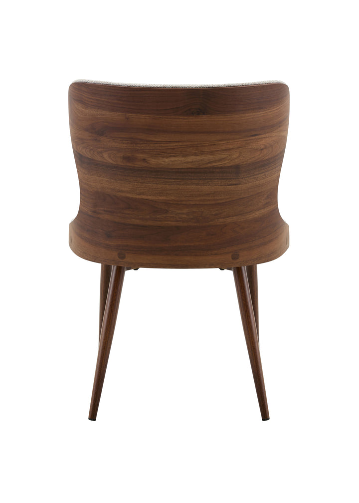 Bella Walnut Wood & Light Taupe Fabric Dining Chair