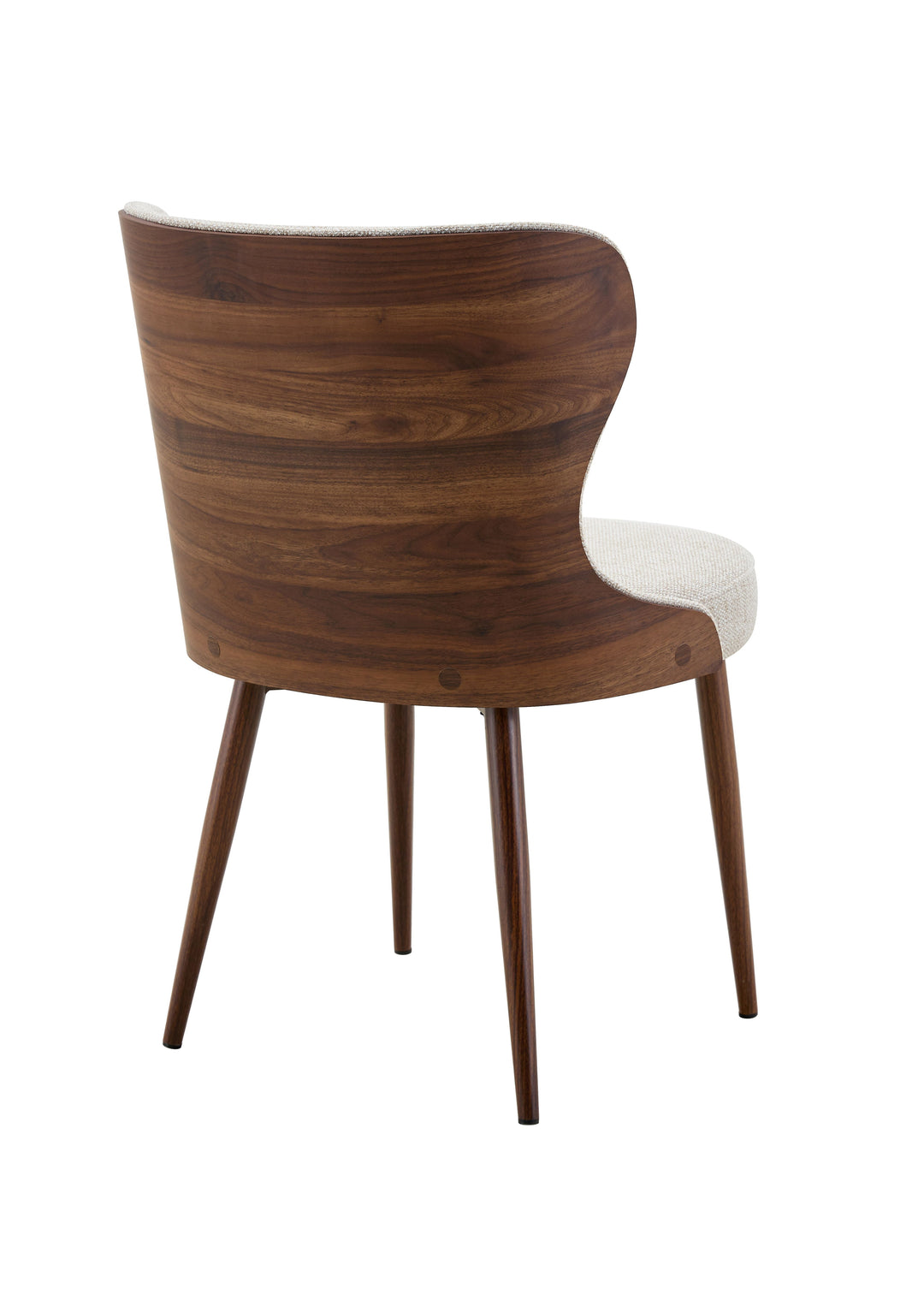Bella Walnut Wood & Light Taupe Fabric Dining Chair