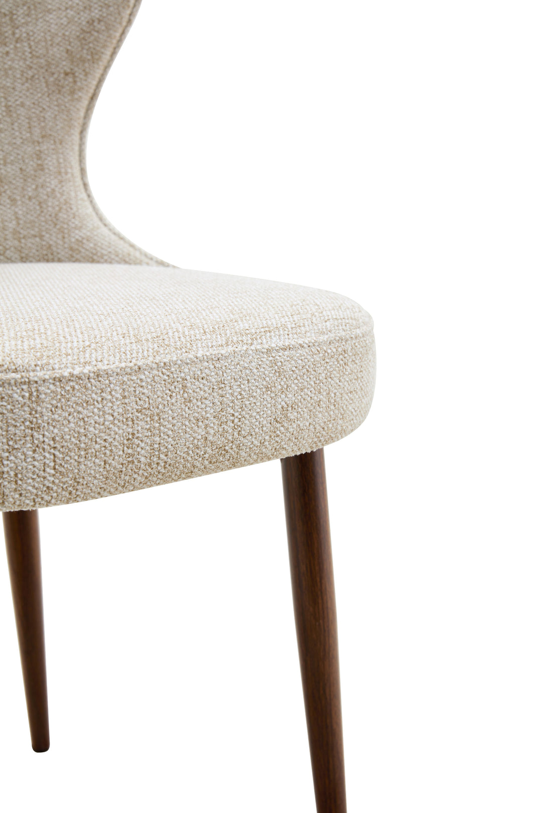 Bella Walnut Wood & Light Taupe Fabric Dining Chair
