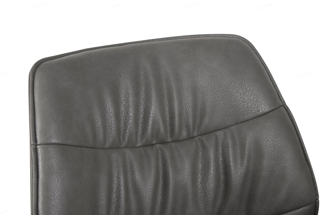 Berlish PU Leather Swivel Dining Chairs With Black Metal Base - Pairs - 2 Colours