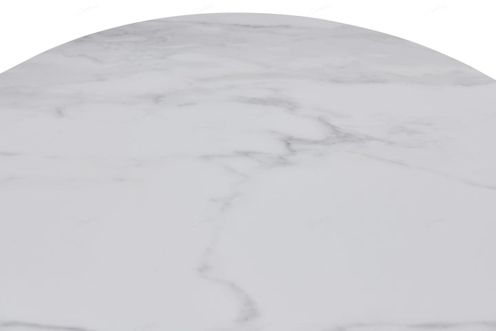 Bianca 200cm Oval Beech & White Ceramic Marble Dining Table