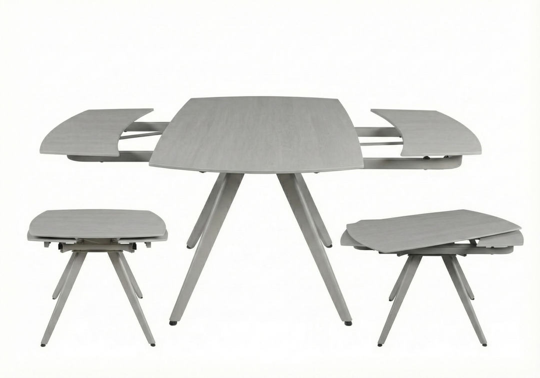 Cambridge 120-180cm Grey Ceramic Stone Swivel Extending Marble Dining Table