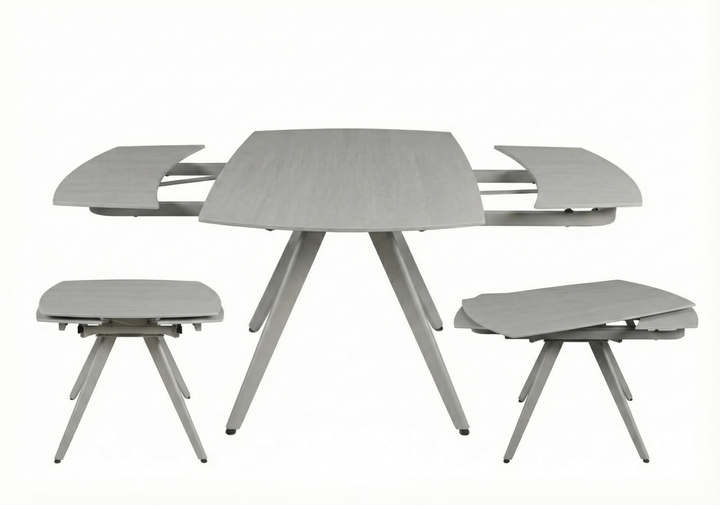 Cambridge 120-180cm Grey Ceramic Stone Swivel Extending Marble Dining Table