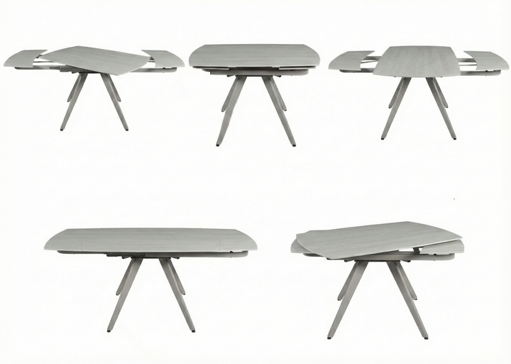 Cambridge 120-180cm Grey Ceramic Stone Swivel Extending Marble Dining Table