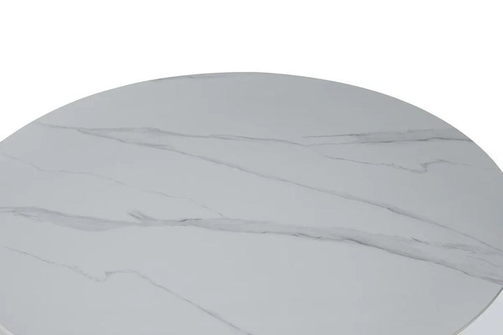 Casa Round 120cm Black & White Ceramic Marble Dining Table