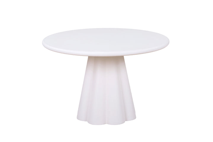 Casadira 120cm Round White Micro Cement Dining Table