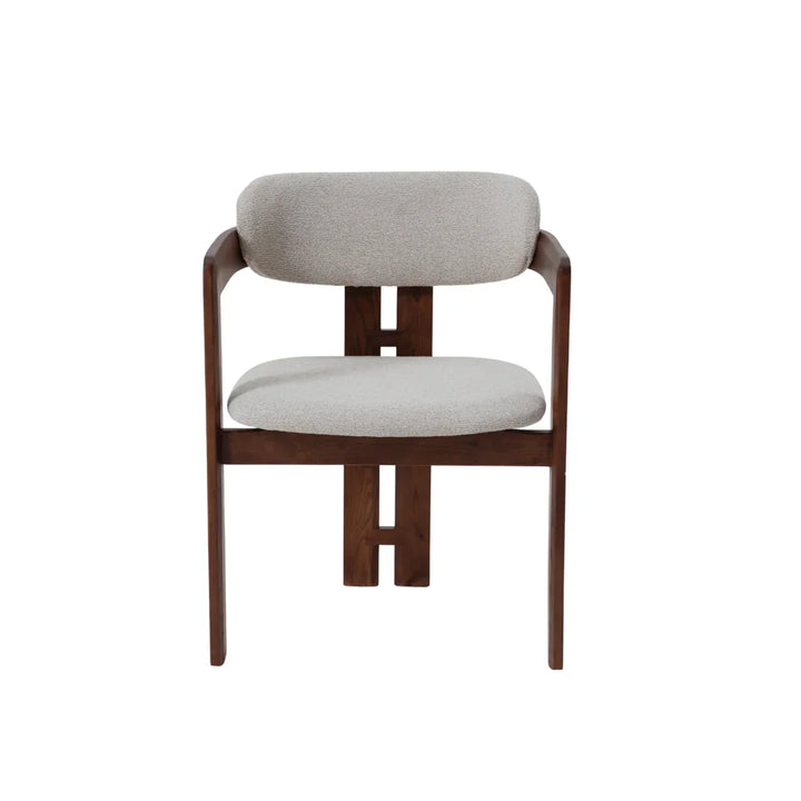 Serene 160-240cm Italian Walnut & Pandora Vendome Ceramic Marble Side Extending Dining Table With Clara Walnut Wooden Dining Chairs