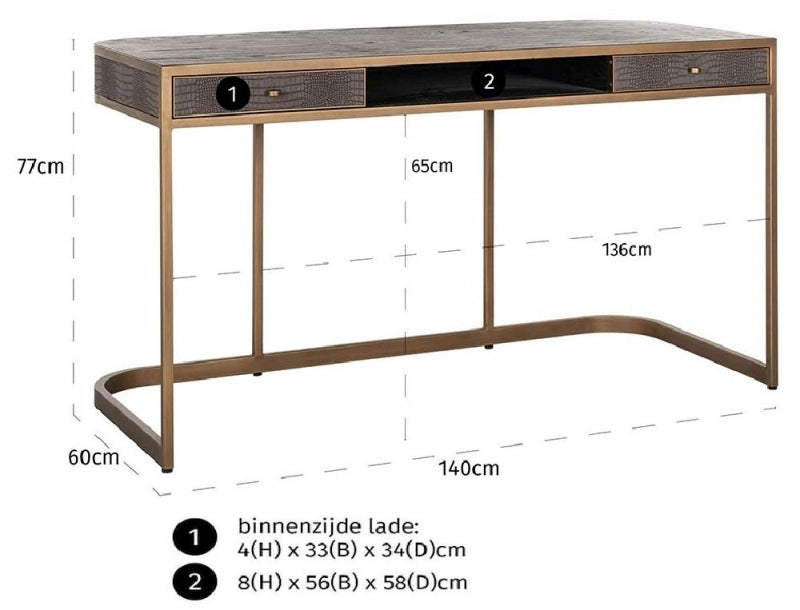 Richmond Classio Desk with Drawers-Belmont Interiors