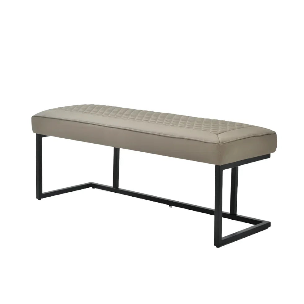 Nova Corner Leather Sand Taupe Bench Set - Right Hand Facing