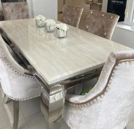 Arianna 180cm Marble & GOLD Legs Dining Table