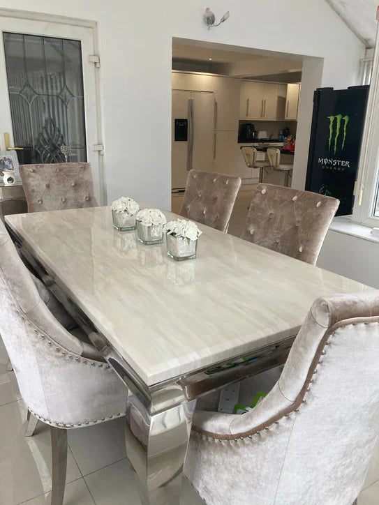 Arianna 180cm Marble & GOLD Legs Dining Table