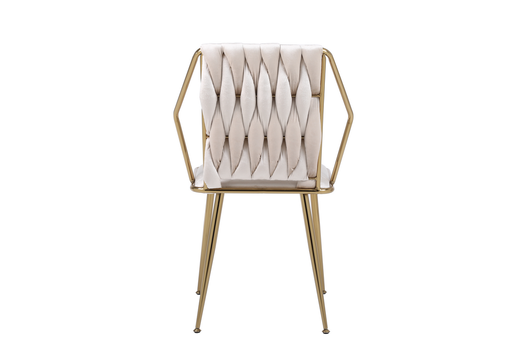 Daisy Cream & Gold Velvet Dining Chair Gold Legs