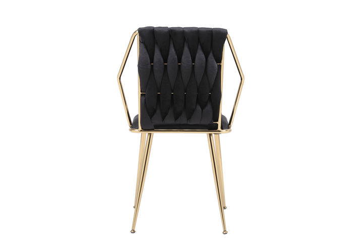 Daisy Black & Gold Velvet Dining Chair Gold Legs