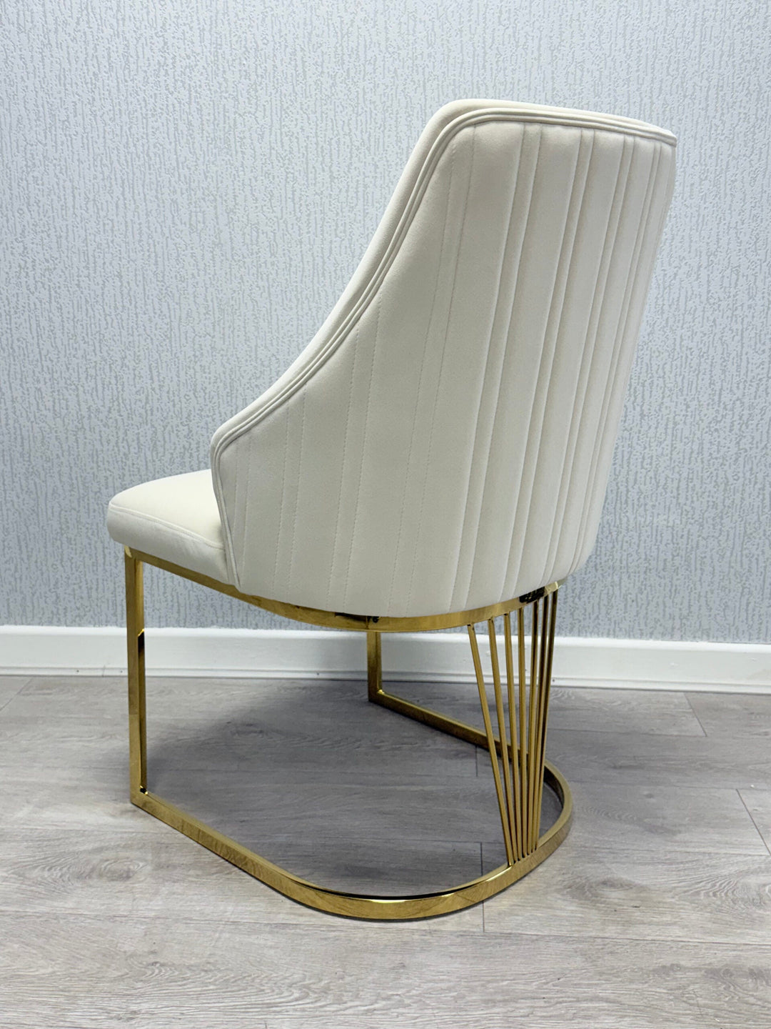 Elina 180cm Gold Dining Table With Carlton Velvet Gold Chairs