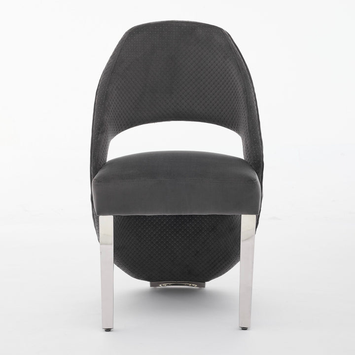 Louis Marble & Chrome Dining Table With Santos Curve Velvet Chairs