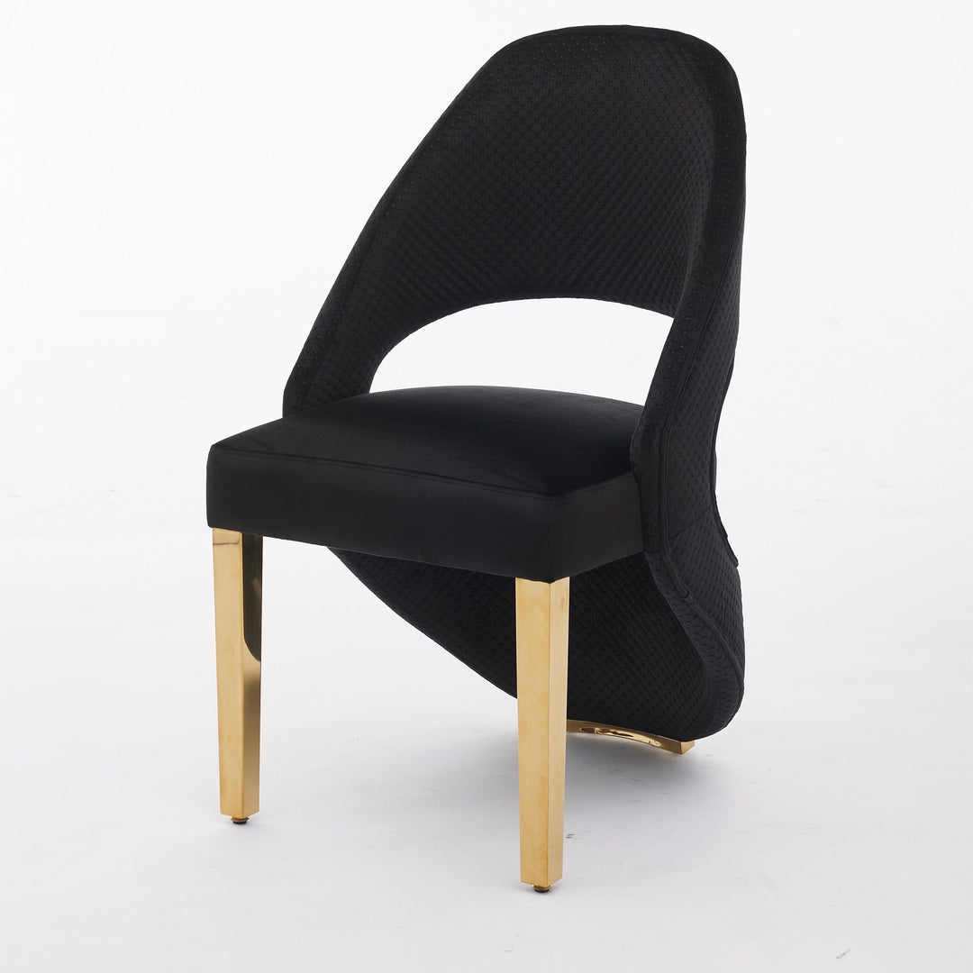 Louis Marble & Gold Dining Table With Santos Curve Velvet Chairs Gold Legs
