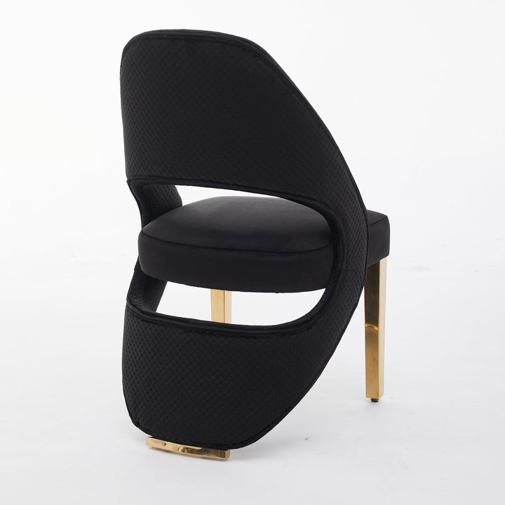 Lucien Pandora Gold Marble Dining Table With Santos Gold Dining Chairs