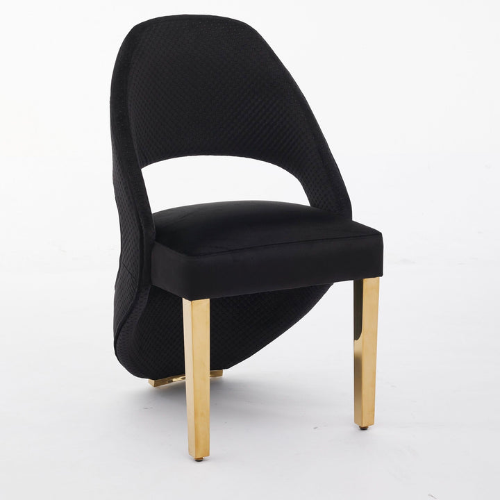 Lucien Pandora Gold Marble Dining Table With Santos Gold Dining Chairs