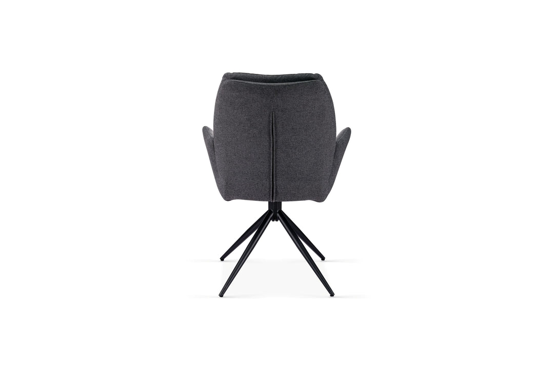 Davos 180cm Grey Ceramic Marble Dining Table With Grey 360 Swivel Velvet Dining Chairs