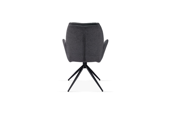 Davos 180cm Grey Ceramic Marble Dining Table With Grey 360 Swivel Velvet Dining Chairs