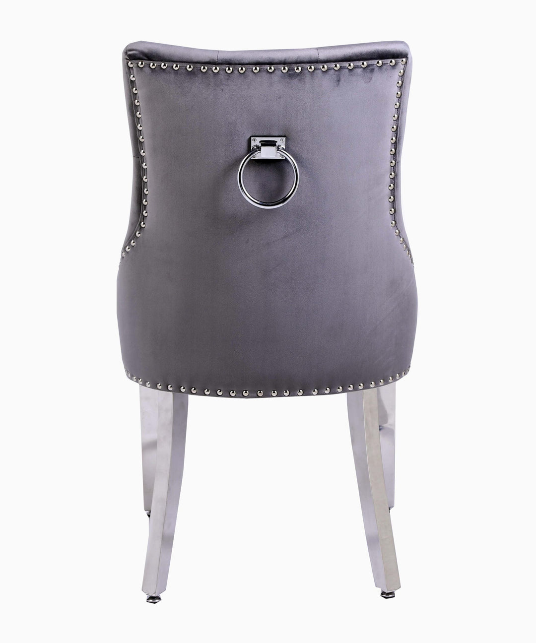 Plush Velvet Chrome Ring Knocker Velvet Dining Chair 3 Colour