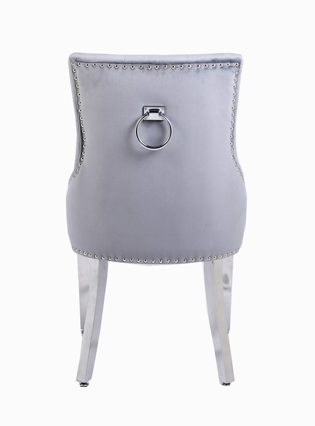 Plush Velvet Chrome Ring Knocker Velvet Dining Chair 3 Colour