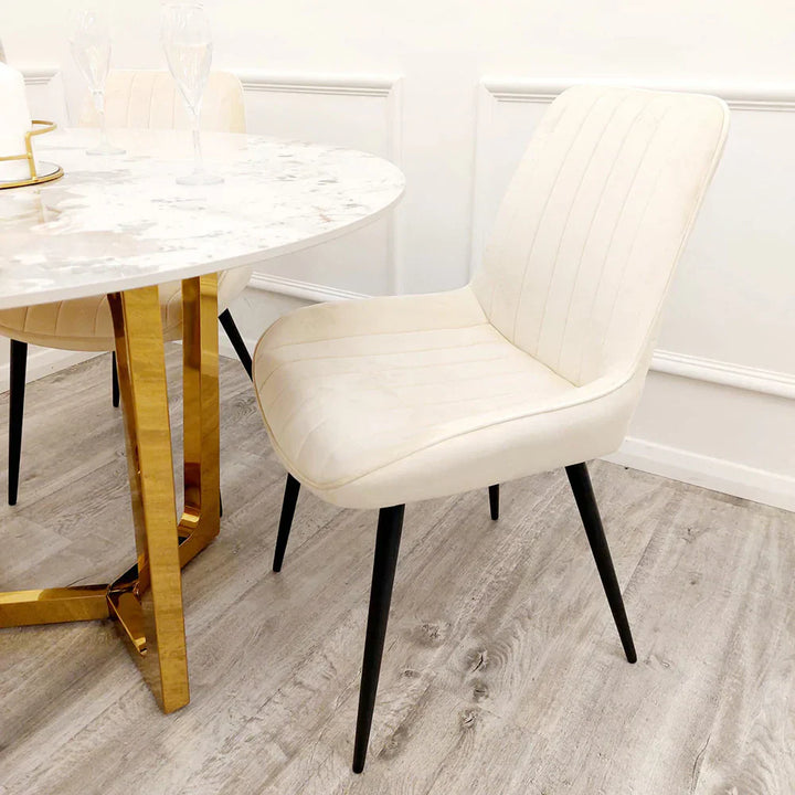 Dido Luxury Plush Velvet Dining Chair - 6 Colours-Esme Furnishings